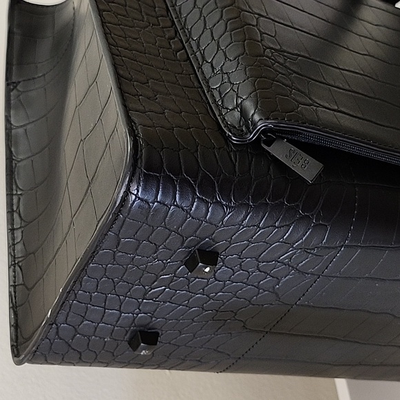BÉIS 'The Large Work Tote' in Black Croc Large Laptop Bag - Picture 8 of 16